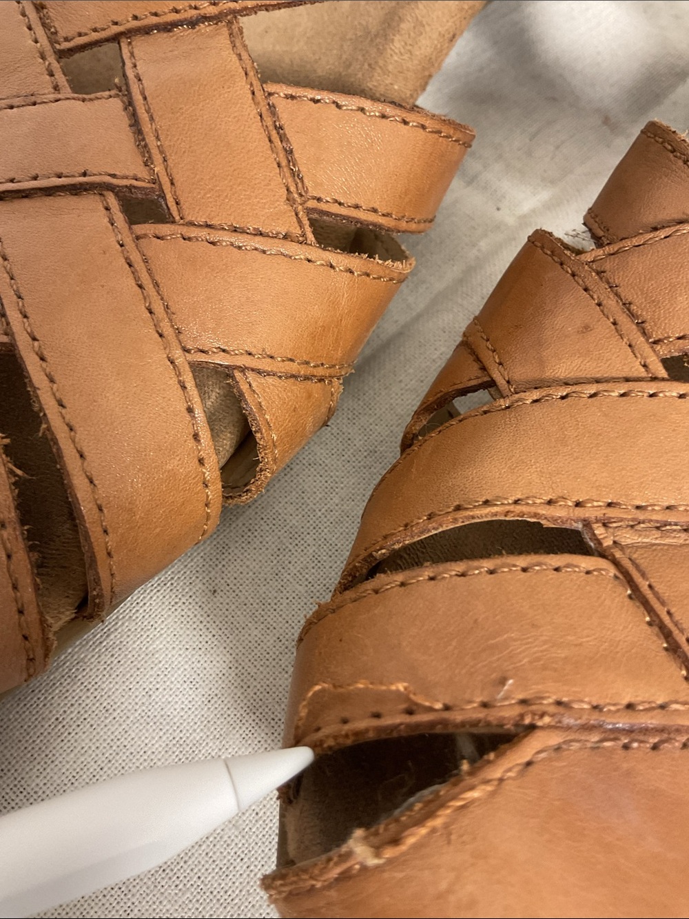 Earth Origins Berri Leather Fisherman Sandals 9.5M Tan Huarache Closed Toe Flat - Picture 9 of 10